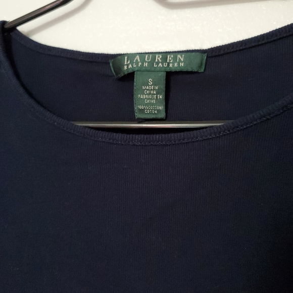 Womens Shirt Small Button Shoulder Elbow Sleeve Crew Neck Ralph Lauren - Picture 10 of 11